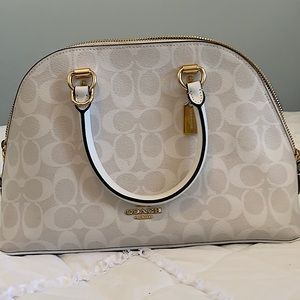 Coach Katy Satchel in white bag code C2011-2558